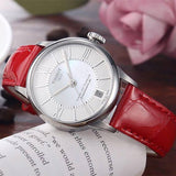 Tissot Chemin Des Tourelles Powermatic 80 Mother of Pearl White Dial Red Leather Strap Watch For Women - T099.207.16.118.00 Buy Now By Tissot