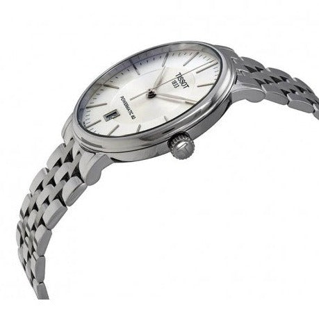 Tissot T Classic Carson Premium Powermatic 80 White Dial Silver Steel Strap Watch For Men - T122.407.11.031.00 Buy Now By Tissot