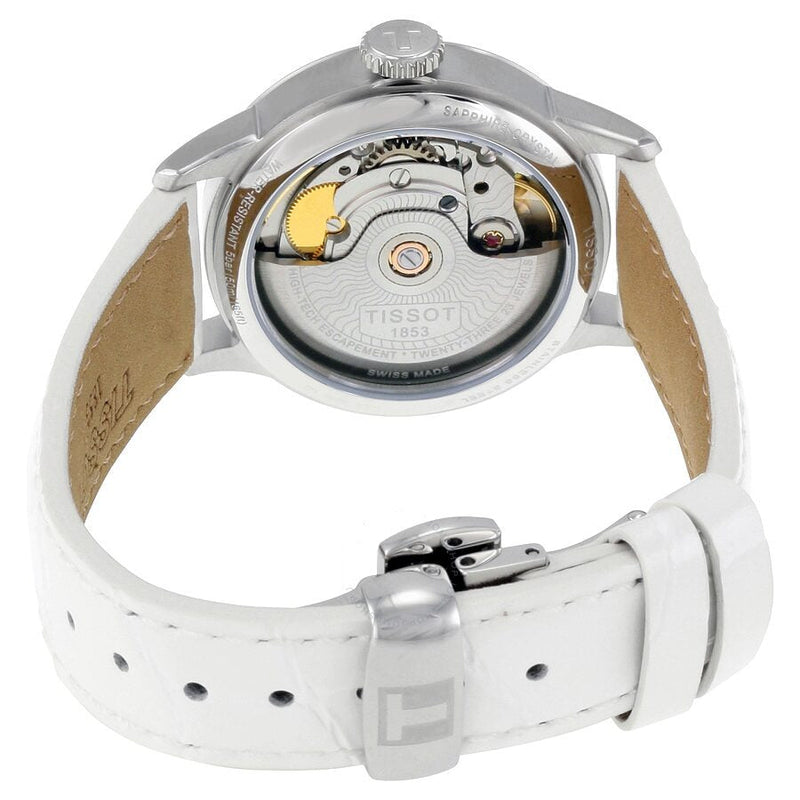 Tissot Chemin Des Tourelles Powermatic 80 Lady White Dial White Leather Strap Watch For Women - T099.207.16.116.00 Buy Now By Tissot