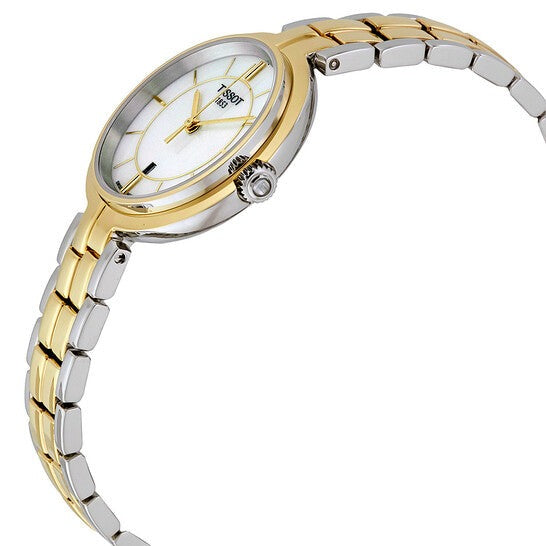 Tissot Flamingo Mother of Pearl White Dial Two Tone Steel Strap Watch For Women - T094.210.22.111.01 Buy Now By Tissot