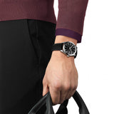 Tissot Gentleman Powermatic 80 Silicium Black Dial Black Leather Strap Watch For Men - T127.407.16.051.00 Buy Now By Tissot