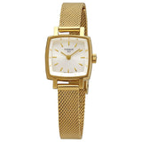 Shop Tissot Lovely Square Silver Dial Gold Mesh Bracelet Watch For Women - T058.109.33.031.00 in USA
