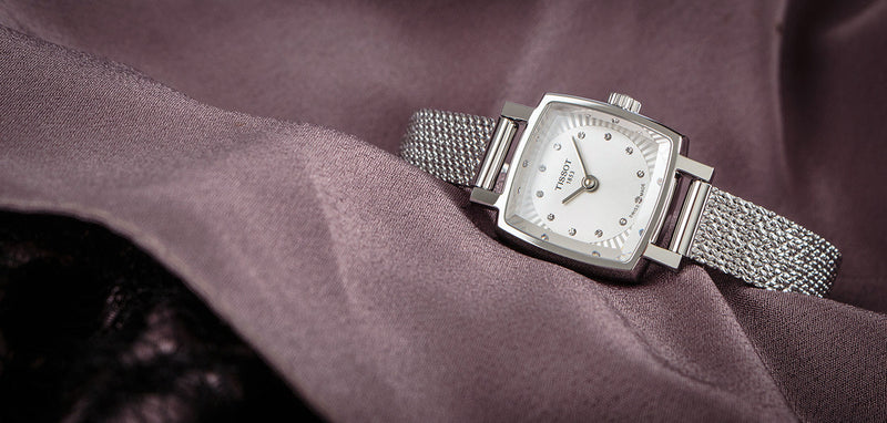 Shop Tissot Lovely Square Silver Dial Silver Mesh Bracelet Watch For Women - T058.109.11.036.00 in USA