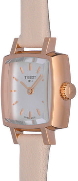 Shop Tissot T Lady Lovely Square White Dial Pink Leather Strap Watch For Women - T058.109.36.031.00 in USA