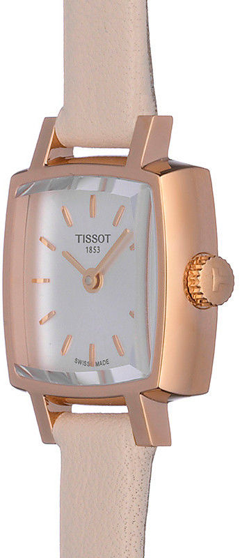 Shop Tissot T Lady Lovely Square White Dial Pink Leather Strap Watch For Women - T058.109.36.031.00 in USA