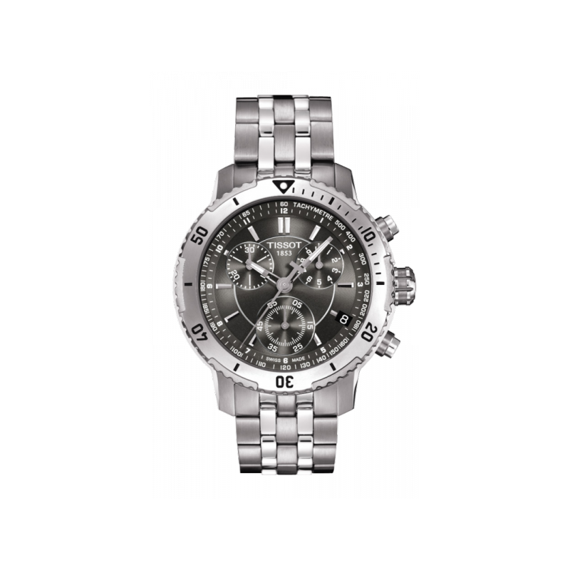 Tissot PRS 200 Grey Dial Chronograph Grey Dial Silver Steel Strap Watch For Men - T067.417.11.051.00 Buy Now By Tissot