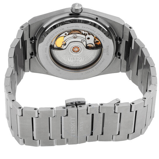 Tissot PRX Powermatic 80 Automatic 18K Gold Blue Dial Silver Steel Strap Watch for Men - T931.407.41.041.00