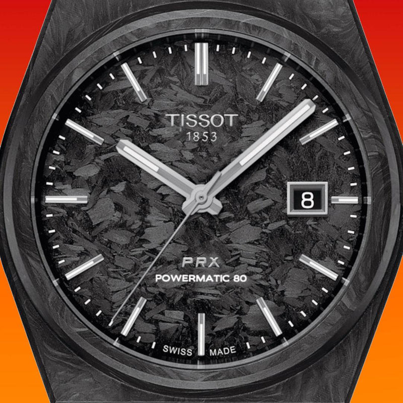 Shop Tissot PRX Powermatic 80 Carbon Black Dial Black Rubber Strap Watch for Men - T137.907.97.201.00 in USA