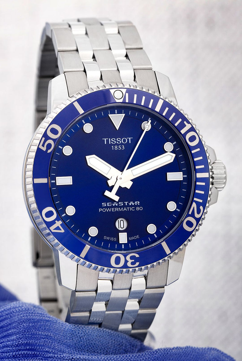 Tissot Seastar 1000 Powermatic 80 Blue Dial Silver Steel Strap Watch For Men - T120.407.11.041.00 Buy Now By Tissot