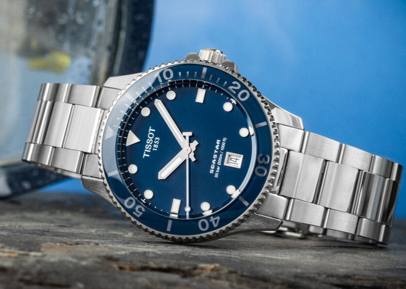 Tissot Seastar 1000 Blue Dial Silver Steel Strap Watch For Men - T120.410.11.041.00