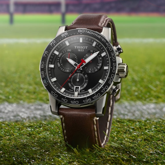 Tissot Supersport Chrono Black Dial Brown Leather Strap Watch for Men - T125.617.16.051.01 Buy Now By Tissot