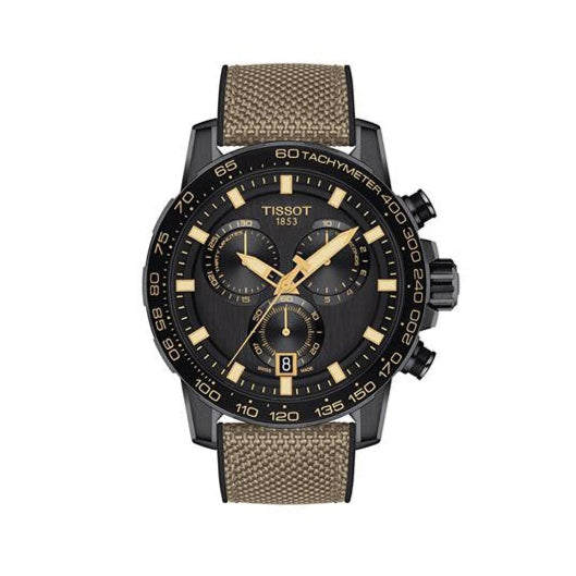 Tissot Supersport Chrono Black Dial Beige Nylon Strap Watch For Men - T125.617.37.051.01 Buy Now By Tissot