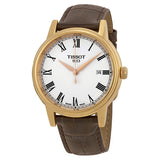 Shop Tissot T Classic Carson White Dial Brown Leather Strap Watch For Men - T085.410.36.013.00 in USA