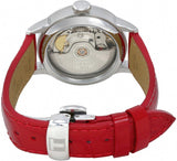 Tissot Chemin Des Tourelles Automatic Mother of Pearl White Dial Red Leather Strap Watch For Women - T099.207.16.118.00 Buy Now By Tissot