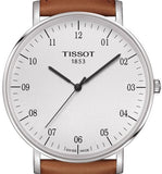 Tissot T Classic Everytime Large White Dial Brown Leather Strap Watch For Men - T109.610.16.037.00