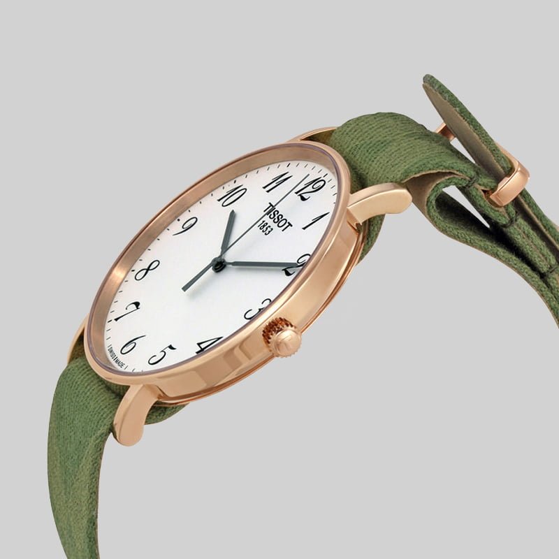 Tissot T Classic Everytime White Dial Green Nylon Strap Watch for Men - T109.610.38.032.00 Buy Now By Tissot