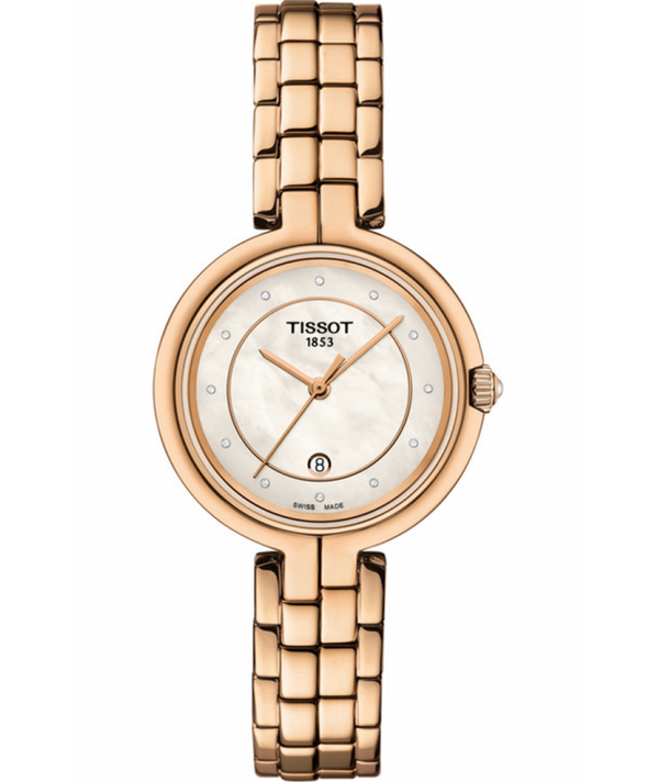 Tissot T Lady Flamingo Mother of Pearl Dial Rose Gold Steel Strap Watch For Women - T094.210.33.116.02 Buy Now By Tissot