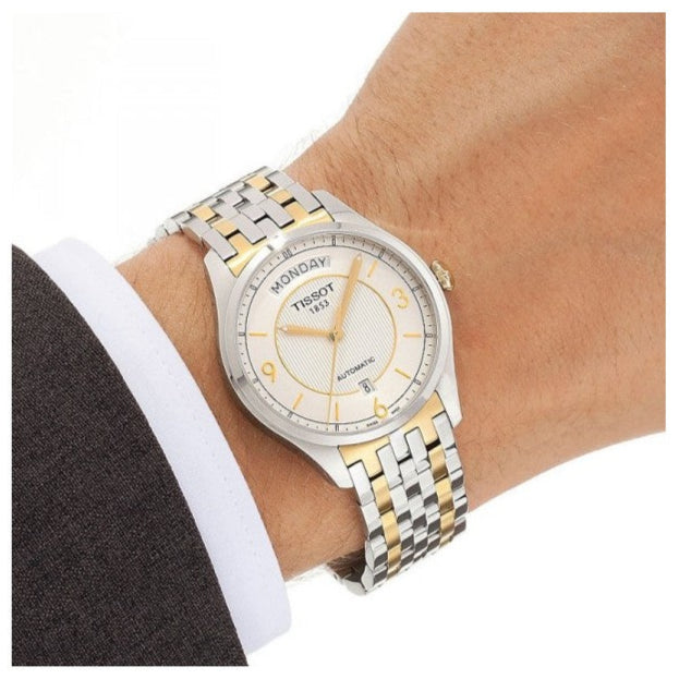 Tissot T Classic T One Automatic Silver Dial Two Tone Steel Strap Watch For Men - T038.430.22.037.00 Buy Now By Tissot