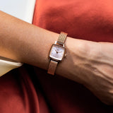 Tissot Lovely Square Lady Quartz Rose Gold Dial Rose Gold Mesh Bracelet Watch For Women - T058.109.33.456.00 Buy Now By Tissot