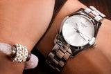 Tissot T Wave Diamonds White Dial Silver Steel Strap Watch For Women - T112.210.11.036.00 Buy Now By Tissot