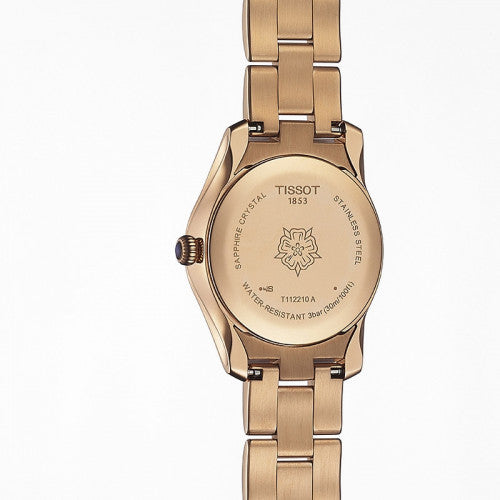 Tissot T Wave Cream Dial Rose Gold Steel Strap Watch For Women - T112.210.33.451.00 Buy Now By Tissot