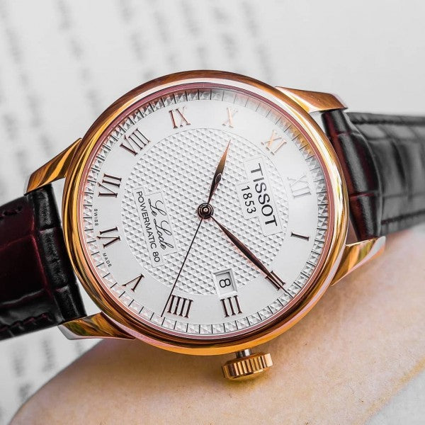 Tissot Le Locle Powermatic 80 Silver Dial Brown Leather Strap Watch For Men - T006.407.36.033.00 Buy Now By Tissot