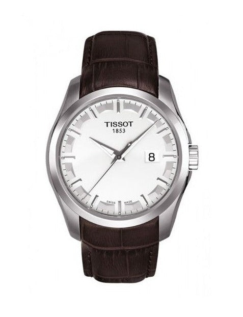 Tissot T Classic Couturier Chronograph White Dial Brown Leather Strap Watch For Men - T035.410.16.031.00 Buy Now By Tissot