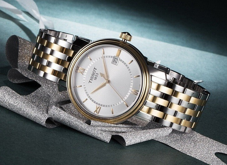 Tissot T Classic Bridgeport Silver Dial Two Tone Mesh Bracelet Watch For Men - T097.410.22.038.00 Buy Now By Tissot