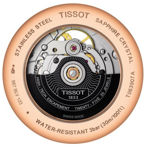 Tissot Tradition Powermatic 80 Open Heart Silver Dial Brown Leather Strap Watch For Men - T063.907.36.038.00 Buy Now By Tissot
