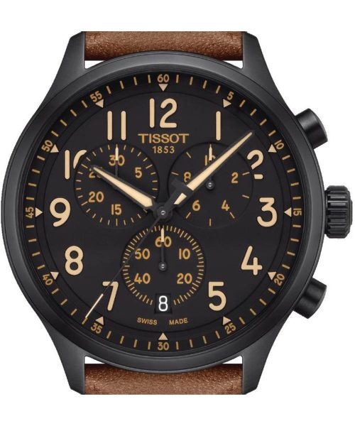 Tissot Chrono XL Quartz Black Dial Brown Leather Strap Watch For Men - T116.617.36.052.03 Buy Now By Tissot