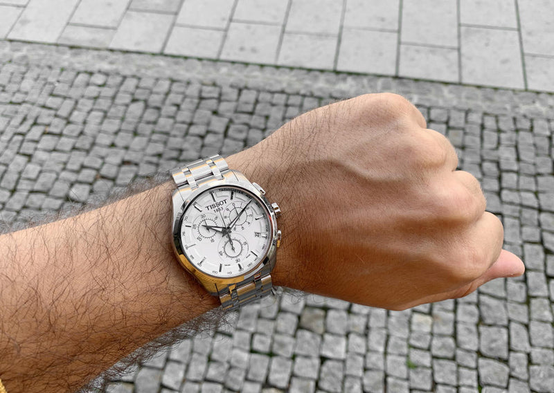 Tissot Couturier Chronograph White Dial Silver Steel Strap Watch For Men - T035.617.11.031.00 Buy Now By Tissot