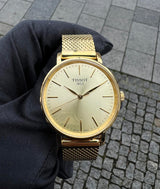 Tissot Everytime Lady Gold Dial Gold Mesh Bracelet Watch for Women - T143.210.33.021.00 Buy Now By Tissot