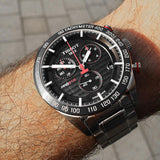 Tissot T Sport PRS 516 Chronograph Black Dial Silver Steel Strap Watch For Men - T100.417.11.051.01 Buy Now By Tissot