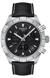 Tissot PR 100 Sport Quartz Chronograph Black Dial Black Leather Strap Watch For Men - T101.617.16.051.00 Buy Now By Tissot
