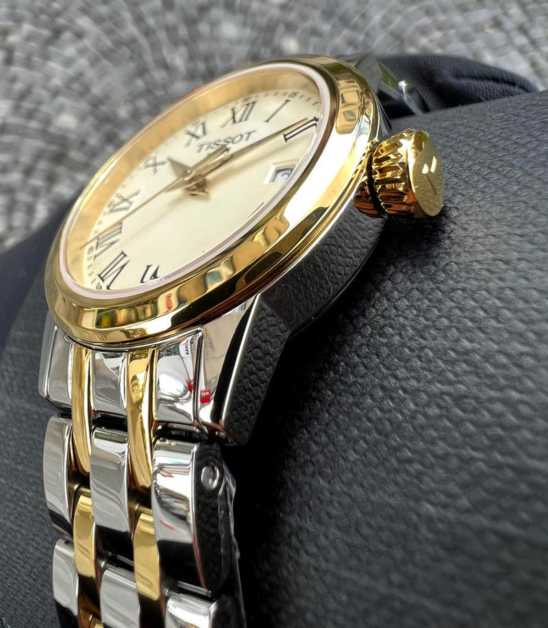 Tissot Classic Dream Lady Gold Dial Two Tone Steel Strap Watch For Women - T129.210.22.263.00 Buy Now By Tissot