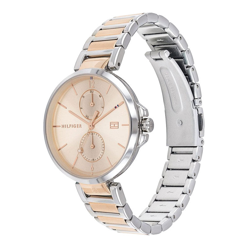 Shop Tommy Hilfiger Angela Chronograph Pink Dial Two Tone Steel Strap Watch for Women - 1782127 in USA