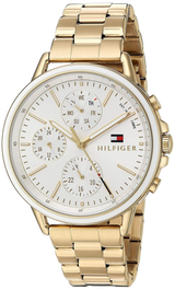 Shop Tommy Hilfiger Carly White Dial Gold Steel Strap Watch for Women - 1781786 in USA