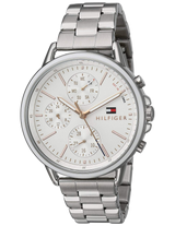 Shop Tommy Hilfiger Carly White Dial Silver Stainless Steel Strap Watch for Women - 1781787 in USA