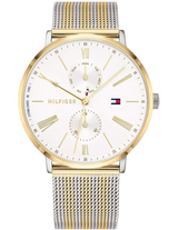 Tommy Hilfiger Jenna Quartz White Dial Two Tone Mesh Bracelet Watch for Women  - 1782074