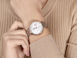 Shop Tommy Hilfiger Angela Quartz Silver Dial Brown Leather Strap Watch for Women - 1782125 in USA