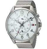 Tommy Hilfiger Dean Chronograph White Dial Silver Mesh Bracelet Watch for Men - 1791277 Buy Now By Tommy Hilfiger