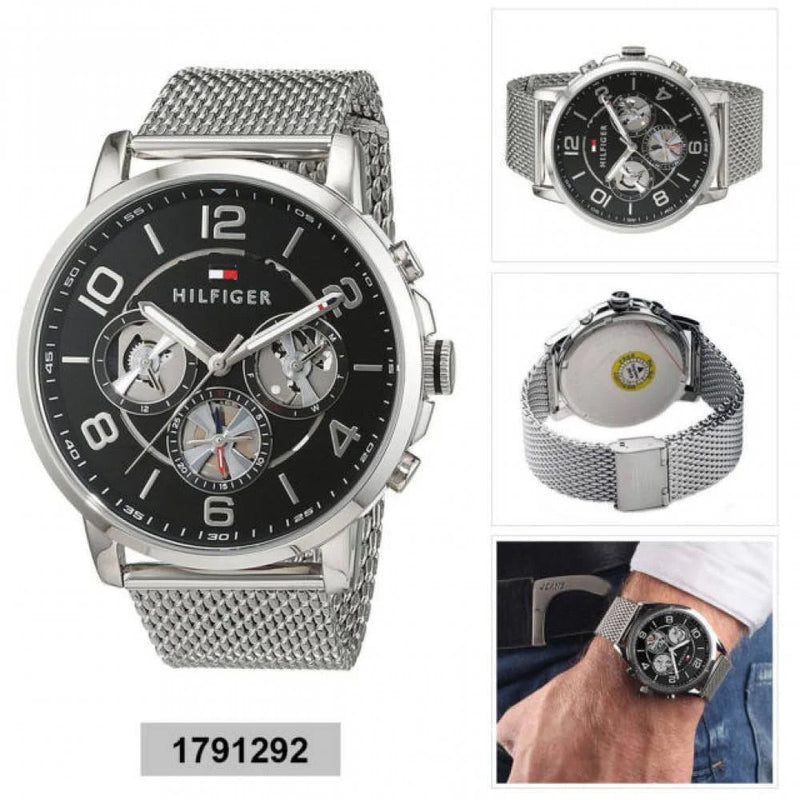Tommy Hilfiger Chronograph Black Dial Silver Mesh Bracelet Watch for Men - 1791292 Buy Now By Tommy Hilfiger