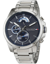 Tommy Hilfiger Decker Quartz Blue Dial Silver Steel Strap Watch for Men - 1791348