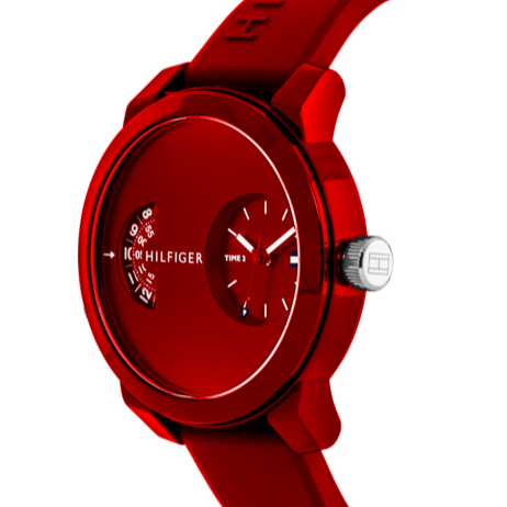Tommy Hilfiger Denim Red Dial Red Rubber Strap Watch for Men - 1791557 Buy Now By Tommy Hilfiger