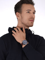 Tommy Hilfiger Parker Chronograph Blue Dial Brown Leather Strap Watch For Men - 1791837 Buy Now By Tommy Hilfiger