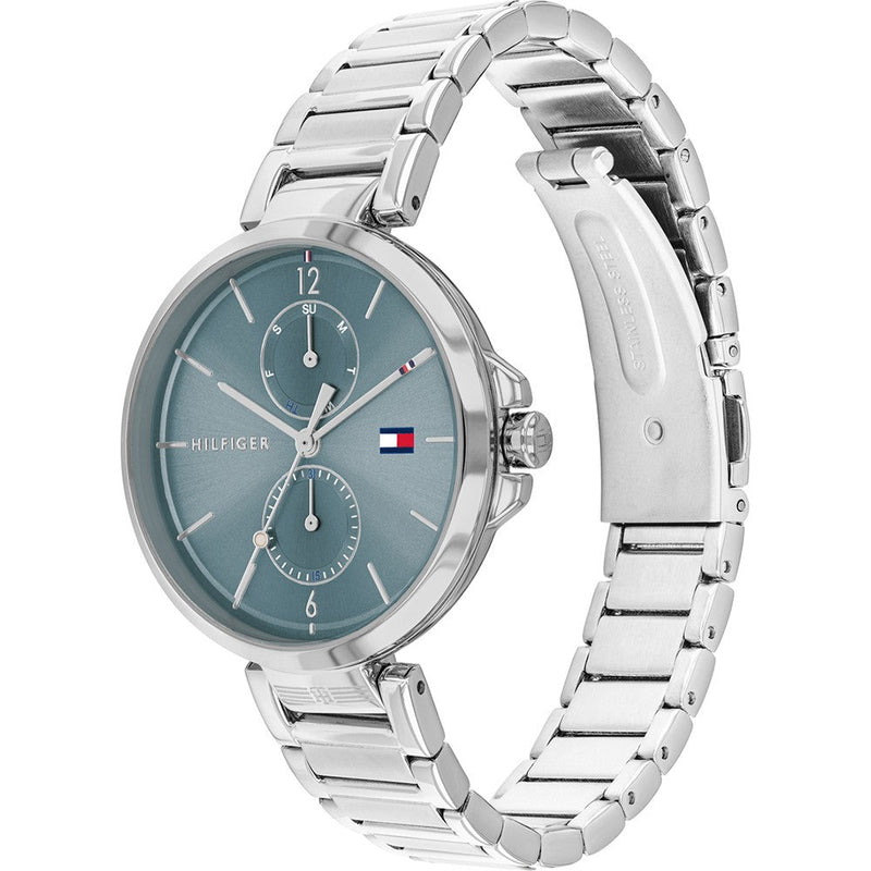 Shop Tommy Hilfiger Angela Blue Dial Silver Steel Strap Watch for Women - 1782126 in USA