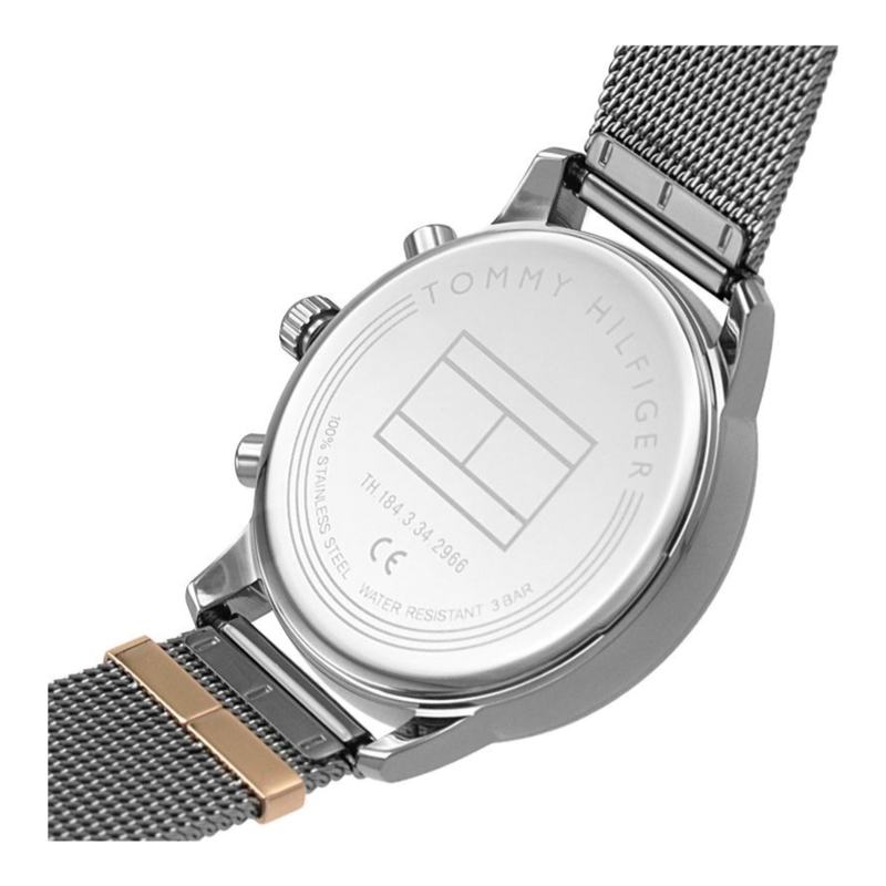 Tommy Hilfiger Blake Quartz Grey Dial Silver Mesh Bracelet Watch for Men - 1782304