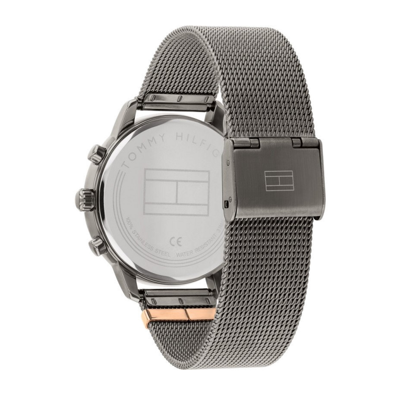 Tommy Hilfiger Blake Quartz Grey Dial Silver Mesh Bracelet Watch for Men - 1782304