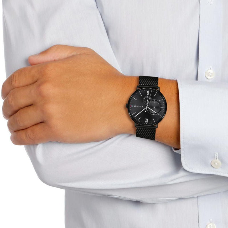 Tommy Hilfiger Brooklyn Black Dial Black Mesh Bracelet Watch for Men - 1791507 Buy Now By Tommy Hilfiger