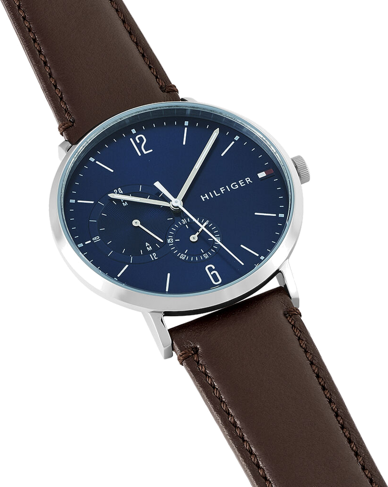 Tommy Hilfiger Cooper Blue Dial Brown Leather Strap Watch for Men - 1791508 Buy Now By Tommy Hilfiger